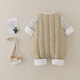 Baby autumn and winter thickened split suit for men and women, quilted sweatshirt, one-piece overalls, two beige, lining is pure cotton, 36cm 73CM, suitable for 12-17 Jin Jin equals 0.5 kg