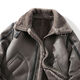 Falling retro leather jacket men's winter fur one-piece suede lamb hair plus velvet thickened motorcycle jacket retro gray M