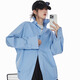 ICH MODE American retro white shirt women's versatile inner wear new loose popular shirt jacket top lazy style white L