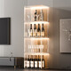 Yusenyi wine cabinet display cabinet home with glass cabinet living room wall cabinet storage cabinet second generation six-sided hard acrylic board 3 compartments with lights single door