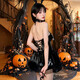 Universal sexy little devil leather coat Halloween succubus cos suit one-piece tight SM passionate date shirt one size fits all 80 succubus suit including dress + neck ring