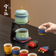 Xiyuanji Forbidden City Cultural and Creative Tea Set High-end Housewarming and Retirement Souvenirs for Elders, Friends, Dads, Men’s Birthday Gifts My Tea Set 11-piece Forbidden City Shaoque-Kiln Green Shunsui Gift Box