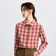 INMAN Hong Kong style retro college style sub-shirt for women 2025 autumn literary and versatile casual long-sleeved layered shirt red plaid S