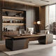 Italian minimalist solid wood boss desk office desk and chairs black walnut executive desk high-end chairman desk can be customized and the size can be customized (contact customer service)