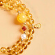 Bailuoqi Brazilian Natural Citrine Bracelet Women's Double Circle Multi-circle Stacked Bracelet Beeswax Pearl Transfer Beads 8mm Beads