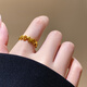 Xinshe Make Money Immediately Imitation Sand Gold Ring for Women Long-lasting Pony Coin Index Finger Ring 2025 New Year of the Horse Ring Pony Coin (Open Ring)