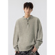 Zhiwei gray American Henry collar sweater for men autumn and winter 2025 new thickened warm sweater jacket with sweater inside light gray XL recommended 125-145Jin Jin equals 0.5 kg
