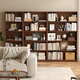 Jiayi solid wood bookshelf floor-standing storage rack living room bookcase storage cabinet integrated wall combination cabinet storage cabinet display cabinet