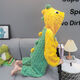 Children's flannel one-piece pajamas autumn and winter thickened boy's dinosaur romper baby coral velvet anti-kick sleeping bag to keep warm Green Dinosaur 80