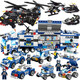LEGO City Compatible Building Blocks Boy Series Puzzle Assembling Police Car Small Particle Children's SWAT Boys Toy 74CM Long Large Missile Destroyer Remote Control 30 Lights