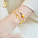 Bailuoqi Brazilian Natural Citrine Bracelet Women's Double Circle Multi-circle Stacked Bracelet Beeswax Pearl Transfer Beads 8mm Beads