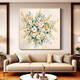 JD Logistics Blossoms Oil Painting Style Plant Flowers Restaurant Decorative Painting Sofa Background Wall Hanging Painting A 60*60 Textile Film Aluminum Alloy Gold Frame