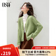 Osha temperament small fragrant style knitted cardigan for women 2025 autumn and winter new loose slimming bright silk sweater top green M