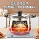 Extra thick and high stainless steel soup pot, thickened household steaming and cooking soup pot, large capacity stew pot, regular model 24cm + extra thick with visual glass lid 24cm