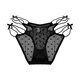 Universal Pure Desire Sexy Girls Underwear Solid Color Breathable Hollow Bow Mesh Low Waist Briefs Black One Size