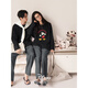Beiyan couple pajamas for men spring and autumn new style soft cotton long-sleeved trousers Mickey home wear women's large size suit can be worn outside C21058 women's XL size