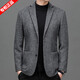 AX Armani wool suit woolen coat men's autumn and winter short woolen coat single suit black gray M size 170
