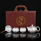 Jiaomingtang 999 sterling silver Kung Fu tea set gift set for leaders and elders to retire, housewarming and retirement practical festival Baifu silver set 10 pieces