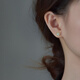Puman Zhuji 18K gold sun green small jade earrings women's sterling silver jade earrings commuting Chinese style niche design earrings small jade earrings a pair