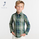 JACADI French boys' long-sleeved shirt new pure cotton spring and autumn versatile plaid top 2043783 gray/multicolor 779 120 /6A