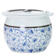 Jiuxia lard jar ceramic non-porous high temperature resistant kitchen household chili jar old-fashioned oil jar sealed salt jar chili jar non-porous double ears blue and white 1800ml