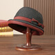 Small round top hat Xiangyun gauze heavyweight mulberry silk old material turtle pattern red cloud gauze sun protection can be worn in all seasons black