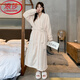 LangSha (LangSha) Nightgown Women's 2025 New Couple's Nightgown Thick Extra Long Flannel Bathrobe Coral Velvet Nightgown Men's Bathrobe Home Clothing Women's M