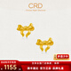 CRD gold earrings solid bow brushed earrings solid gold 999 as a holiday gift for your girlfriend 1.2g