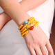 La Yun Feiyin Amber Beeswax Chicken Oil Yellow Bracelet Multi-circle Agate Turquoise Amber Ball Bracelet Elegant Women's Hand Accessories