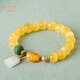 La Yun Feiyin gold twisted honey beeswax bracelet old-style beads women's amber chicken fat yellow bracelet gift with certificate 9*8mm (one item, one certificate)