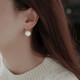 925 silver high-heeled shoes pearl earrings for women niche high-end ear hooks high-end fashion earrings versatile temperament earrings 12mm white pearl silver earrings one pair