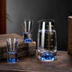 Light luxury quality white wine glass set crystal glass wine dispenser household high-end wine glass one-cup bullet cup Blue Mountain 6 pots 6 cups + rotating crystal stand