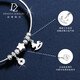 Duozun pt950 platinum bracelet for women, platinum sparkling, get rich immediately bracelet, niche bracelet, holiday gift, get rich immediately, bracelet 7.5-8g (adjustable)