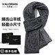 Valoran new winter scarf men's wool warm thickened cold cashmere neck scarf Christmas gift New Year gift box 8927 gray gift box