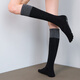 Duweck five-finger pressure socks yoga professional non-slip Pilates training indoor sports split-toed calf long tube contrasting color black