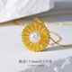 Meluxe sunflower pure gold 999 freshwater pearl pendant gold, more to be withdrawn, less to be replenished, the total gold is about 8.45g (single pendant does not include chain)