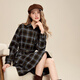 Betu women's 2025 winter new dress brushed plaid waist dress retro skirt women 2511T76 coffee plaid L