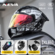 NEVA3C certified A1 class helmet for motorcycles, men and women, large size full face helmet, bright jet black warrior-Aurora red mirror