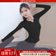 Maizun Yufu black yoga clothes for women 2025 new slim slim long-sleeved Pilates training clothes sports fitness suit black top + dove gray pants suit S 80-100
