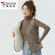 Woodpecker Autumn and Winter Down Cotton Vest Women's 2025 New Velvet Warm Vest Short Round Neck Vest Slim Fit Versatile Liner 8021 Ocean Blue Velvet XL (110Jin Jin is equal to 0.5 kg)