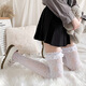 Lace stockings for women, Korean version, thin, knee-high socks, knee-high lace black