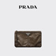 PRADA/Prada Gift Men's Metal Logo Decorated Cow Leather Clutch Army Green