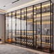Yusenyi custom-made glass wine cabinet against the wall brushed gold display cabinet customized by American customers