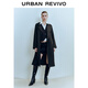 UR2025 new autumn women's temperament belt coat woolen jacket UWM150032+ black M