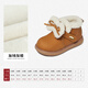 Snaffy girls leather boots winter new style children's little girls plus velvet warm baby boots honey brown 24 size 24