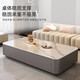 Xiangmengyuan coffee table plus height floor-standing coffee table living room home new small apartment light luxury high-end coffee table TV cabinet combination Snow mountain white spar + gray cabinet 120*60cm coffee table
