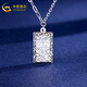 China Gold (CHINA GOLD) platinum necklace pt950 rich small gold brick fashion pendant ab chain birthday Valentine's Day gift for girlfriend and wife about 8g