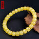 Amber Pai, one thing, one picture, one certificate, beeswax bracelet, natural amber bracelet, women's style, Russian chicken fat yellow, bucket beads, bracelet, 8.17g, about 7.5*6.5mm