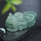 Yizhenge Jadeite Pixiu Pendant Ice Waxy Light Green Piqiu Jade Pendant Christmas Gift for Men and Women