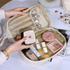 JD Logistics Portable Advanced New Double-Layer Cloud Cosmetics Storage Bag Travel Large-Capacity Toiletries Bag Single-Layer Milk Apricot White